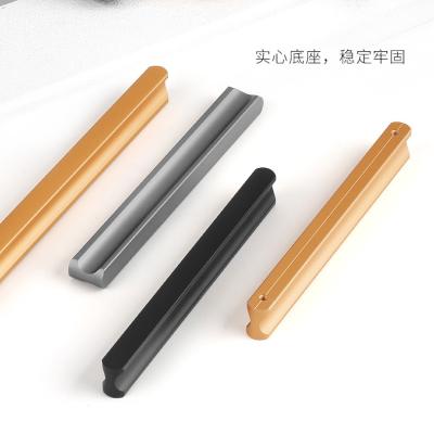 China 80cm 100cm Wardrobe Handle Cabinet Handle Minimalist Zinc Alloy Drawer Handle for sale