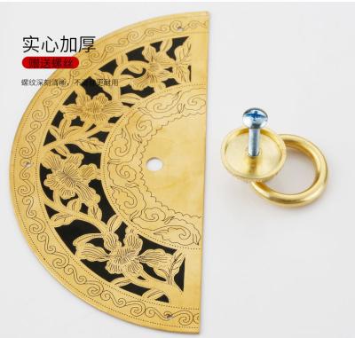 China Vintage Minimalist Chinese Style Brass Cabinet Pull Ring Pull Handle for sale