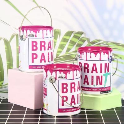 China Gift & Craft Custom paint can style tin paint tin can with handle and with cover for puzzles toys candies cookies socks T-Shirt clothes for sale