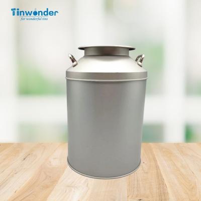 China Food Food safe big milk churn tin can with removable lid home kitchen storage milk tin can for snacks gourmets, popcorn, sweets for sale