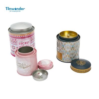 China Beverage Custom design high quality fancy domed lid round tea tin caddy loose tea packaging tin can tea tin canister with double lid for sale