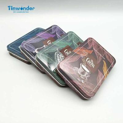 China Food 2 pieces empty tin case with hinged lid chocolate bars tin case custom tin box for chocolate bars 139x91x23mm for sale