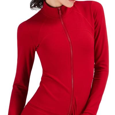 China Good Quality Breathable Hot Selling Women's Sportswear Slim Fit Turtle Neck With Long Zipper Yoga Jacket for sale