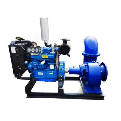 China Movable Irrigation and Agriculture 12 Inch 4 Cylinder Diesel Engine Drought Relief Pump Set for sale