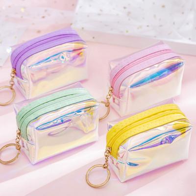 China Spooky Korea girl creative heart coin purse small purse for women children kids mini laser coin purse wholesale hot sale key chain for sale