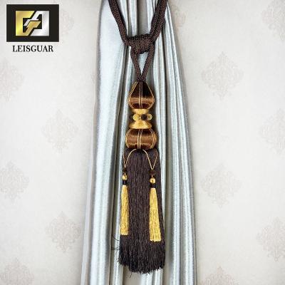 China Convenient To Use ... Durable High Quality Long Fringe Beaded Curtain Tieback Tassel Trim Good Home Accessory for sale