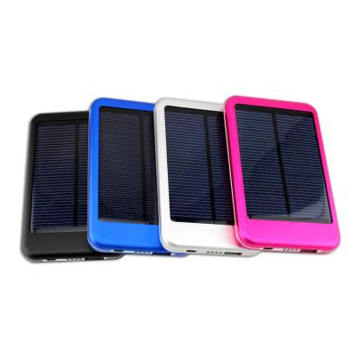 China Dual USB-A Battery Pack 20000mAh External High Capacity 20000 mAh Port Solar Panel Charge Solar Power Bank Output Portable Solar Radio Charger for sale