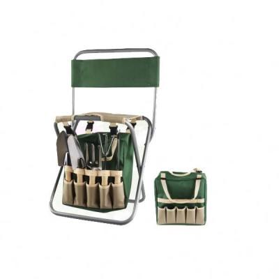 China Garden 5 piece garden tool kit includes folding stool with tool bag tools for sale