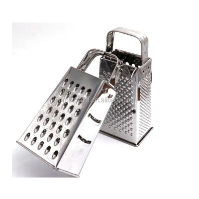 China Sustainable Multifunctional Box Grater Stainless Steel Four-sided Vegetable Grater for sale