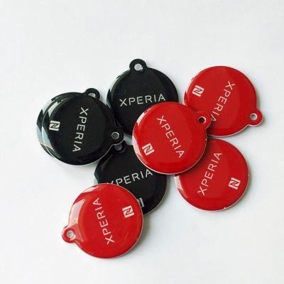 China Waterproof / Waterproof NFC 13.56MHz Customized Waterproof Epoxy Key Fob Passive Non-contact RFID Tag NFC Key Chain With F08 4K Chip for sale