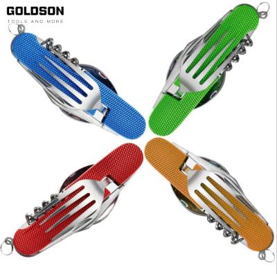 China Disposable Multi Camping Spoon Knife Fork With Aluminum Handle for sale