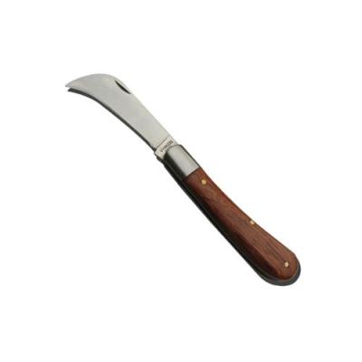 China Wooden Knife Handle Wood Pocket Knife With Curving Blade for sale