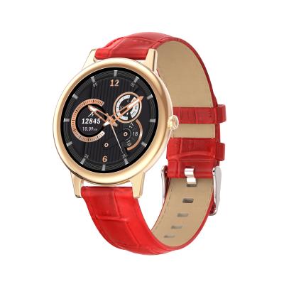 China E10 Smart Touch Screen Ladies Bracelet IP68 Pedometer Blood Pressure Blood Oxygen Leather Wristband Waterproof Metal Strap for sale