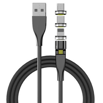 China 3A fast charging 2020 new 3 in 1 magnetic usb charging cable fast type c mobile date charging cables for iphone for sale