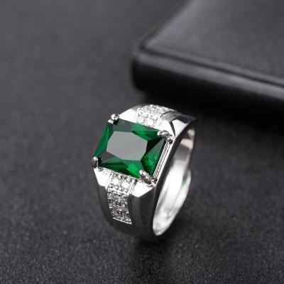 China Europe and America Europe and America shape Emerald Sapphire Ring Ring Set Green Copper Spinel Diamond For Man Accessories for sale