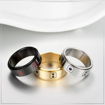 China TRENDY Male Ring Dies Pattern Black Fashion Rings For Men for sale