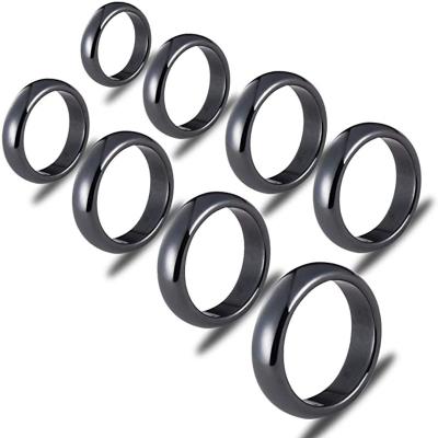 China 2021 Wholesale Exquisite Appearance Simple Ring Ring Designs Natural Gemstone Hematite Hematite Stone Non-Magnetic And Magnetic Ring for sale