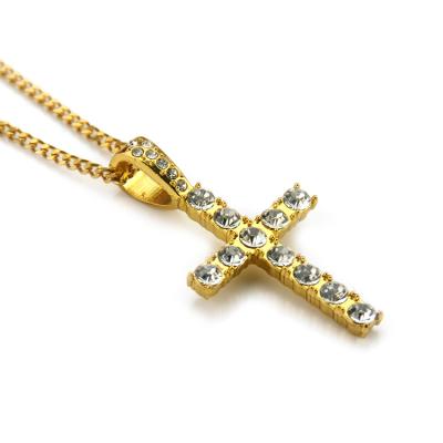 China Religious Cross Pendant Women Diamond Cross Necklace Fashion Necklace Glitter Cross Necklace CLASSIC for sale