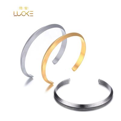 China New Design CLASSIC Women Men Slap Open Bangle Stainless Steel Open Bangle Men Slap Bangle Bracelet for sale