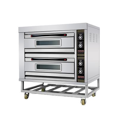 China Baking Oven 2Deck/4 Tray High Capacity For Sale Mobile Industrial Electric Bakery Post Bread Baking Oven for sale