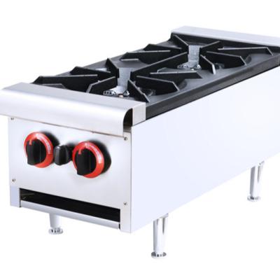 China Hotel Char Grill Barbecue Gas Cooker Gas Stove 2 Burner Table Outdoor Automatic Gas Stove for sale