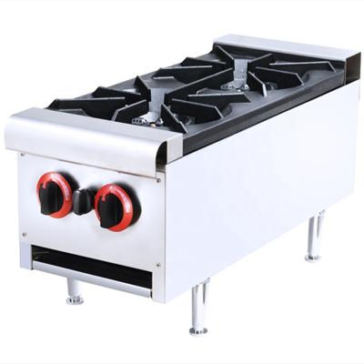 China Hotel Restaurant Used 2 Burner Cooking Gas Stove 15.5KW Tabletop Gas Stove for sale