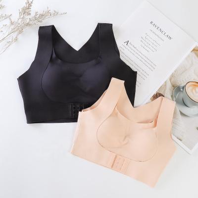 China Front Closure Antibacterial Postural Corset Full Coverage Correction Women Posture Bra Seamless Adjustable Corrector Push Up Bra for sale