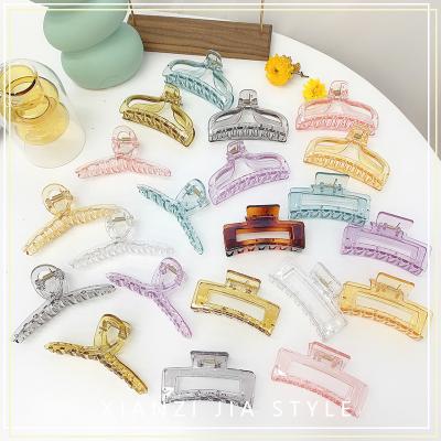 China Fashion Resin Hair Claw Clips Headwear Hair Claws Accessories Large Transparent Hair Clips Claws for sale