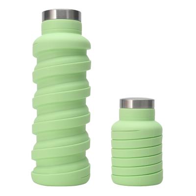 China Reuseable BPA Free Viable Silicone Collapsible Collapsible Water Bottles For Travel Gym Camping Rise for sale