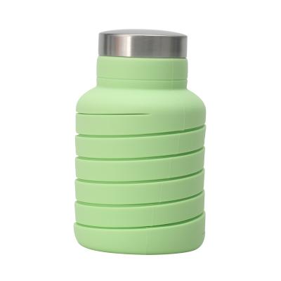 China new500ml bpa free silicone viable water bottles 18oz collapsible water bottle in stock for sale