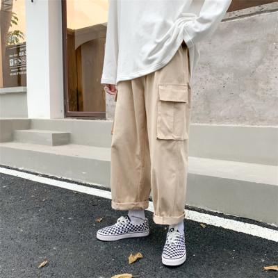 China Breathable Best Selling Wide-Leg Cargo Summer Dangling Long Pants 2021 Fashion Straight Loose Casual Long Trousers Men Long Trousers for sale