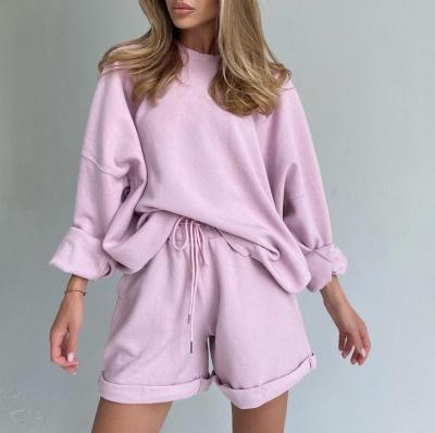 China Gulidd breathable fashion 2 mile high quality casual wear cotton solid color sleeves casual two-piece long suit hoodie for sale