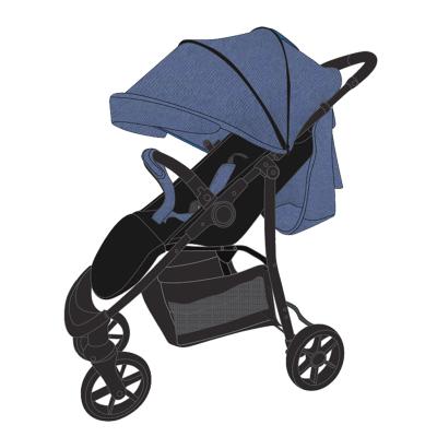 China One Hand Folding Mechanical Backrest One Hand Installed Portable Baby Stroller With Full Canopy And Sun Shade for sale