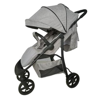 China 2021 Hot Sales Mechanical Backrest One Hand Folding Portable Baby Stroller With Full Installation And Canopy And Sunshade One Hand Fold for sale