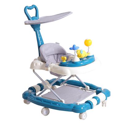 China Hot Sale Baby Walker Swivel Wheels Music Toy Tray Baby Walker Musical Toy Tray with Foot Mat and Rocking Function for sale