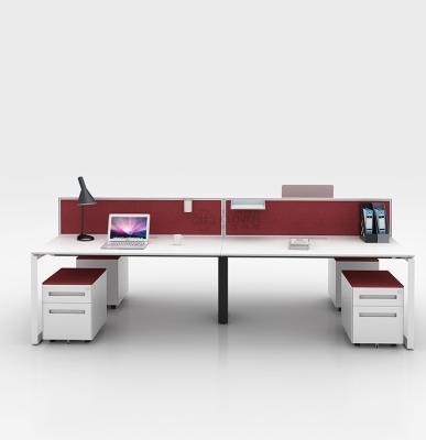 China Modern Design Melamine Office Desk 4 Person Modern Workstation For Staff for sale