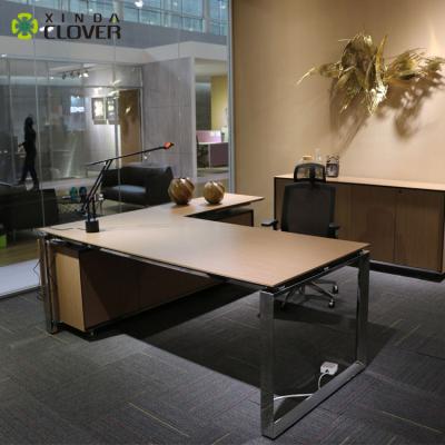 China Regular Modern Executive Office Modular Hidden Office Furniture Furniture L Shape Desk With Side Table for sale