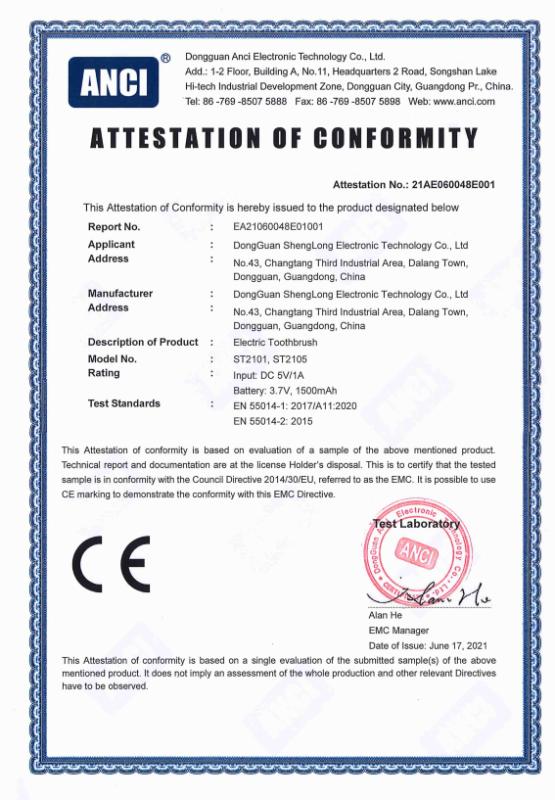 CE - Dongguan Shenglong Electronic Technology Co., Ltd.