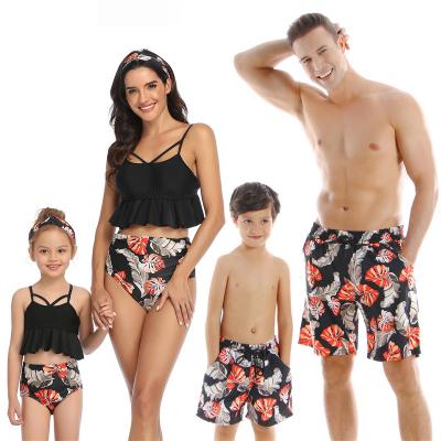 China New Breathable Cheap Custom Made Type 2021 Family Matching Parent-child Swimsuit Swimwear for sale