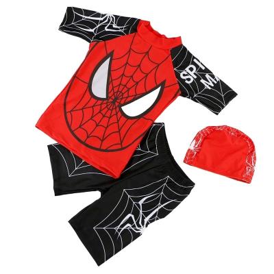 China 2021 Wholesale Custom Breathable Hot Selling Spiderman Kids Boy Swimwear Shorts Kids With Hat for sale