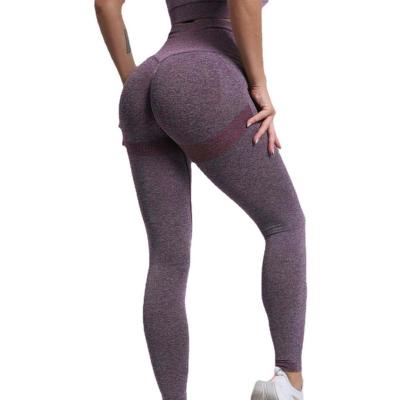 China Breathable Women's Waist Gaiters Tummy Control Workout Seamless Non-See-Through Pants Yoga Top And Pants for sale