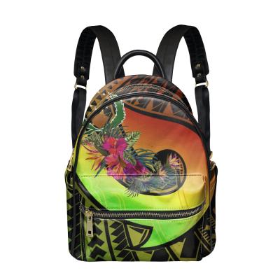 China Polynesia waterproof tribal pohnpei pu leather backpack for men school backpacks for kids MOQ1 large capacity backpack for men and women for sale