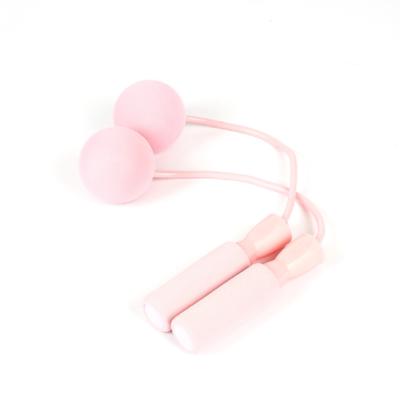 China PVC 3 m tie cordless pink bearing heavy jump rope with weight ball for sale