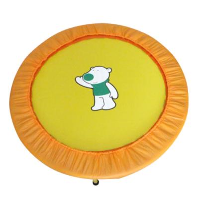 China Custom Cheap Cute Yellow Ribbon Bear Pattern Circle Factory Price Round Weaving Trampoline Net Mini Folding Protector For Indoor for sale