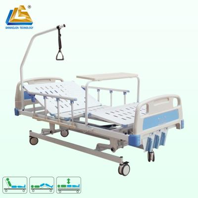 China New Arrival Manual Hospital Bed Hospital Bed With Meal Tray , Two Function Hospital Bed for sale