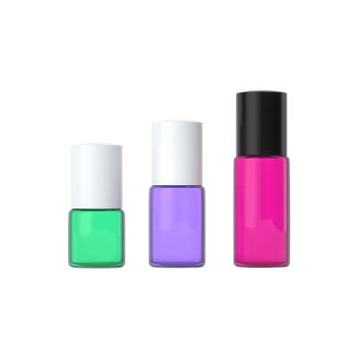 China Cosmetic Promotional Rolled Color Bottle Essential Oil Bottle Sub-Package Small Perfume Bottle for sale