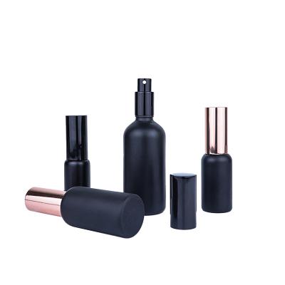 China Perfume 20ml 30ml 50ml 60ml 100ml 120ml 2oz 4oz Matte Black Cosmetic Spray Glass Bottle With Sprayer Mist Atomizer for sale