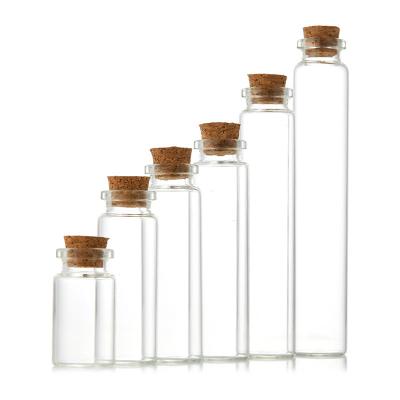 China Gift & Small Craft 3ml 4ml 5ml 6ml 7ml 8ml 10ml 15ml Mini Craft Drift Bottle Vial Empty Wish Glass Bottle For Wedding Birthday Party for sale