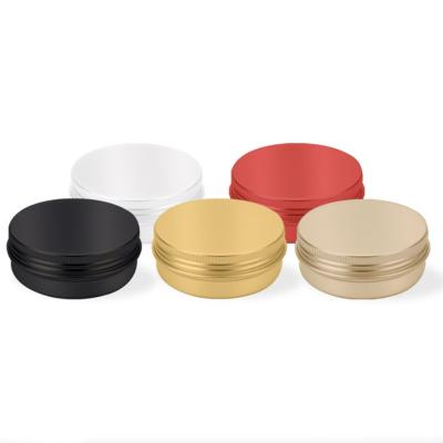 China Cosmetic Storage Container Empty Aluminum Cosmetic Jars 30g 60g 80g Small Gold Silver Black Metal Aluminum Tin for sale