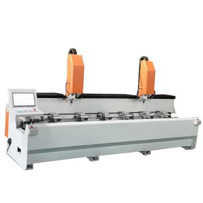 China Building material shops cnc automaticdouble heads aluminum profile drilling and milling machine for sale